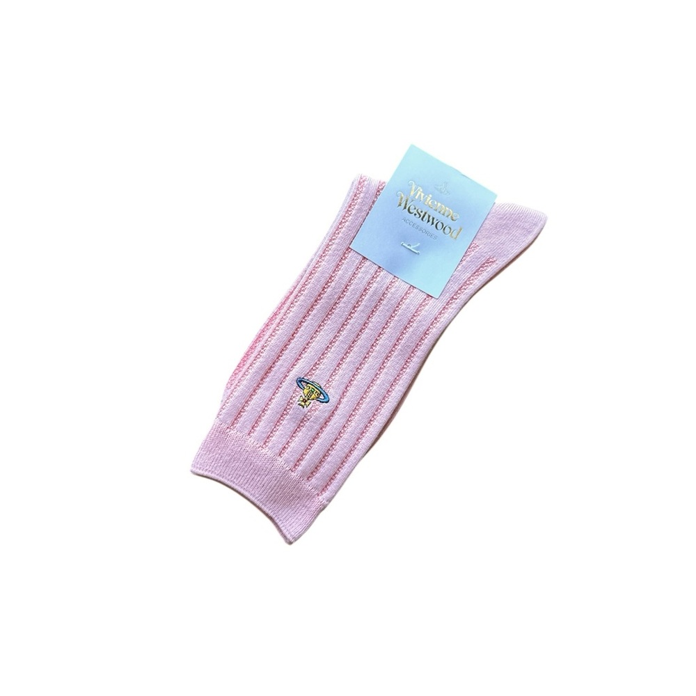 NWT Vivienne Westwood Pink Ribbed Socks